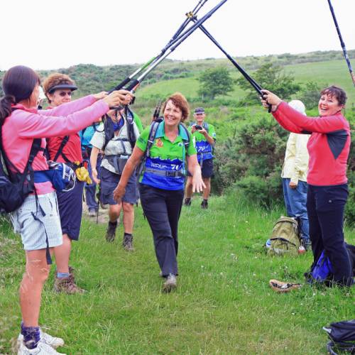 Celebrating the end of our long distance walk in England